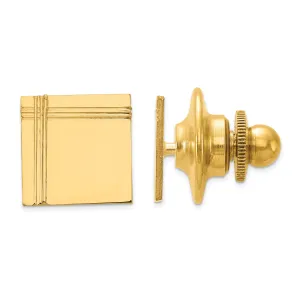 14k Yellow Gold Solid Square Design Tie Tac
