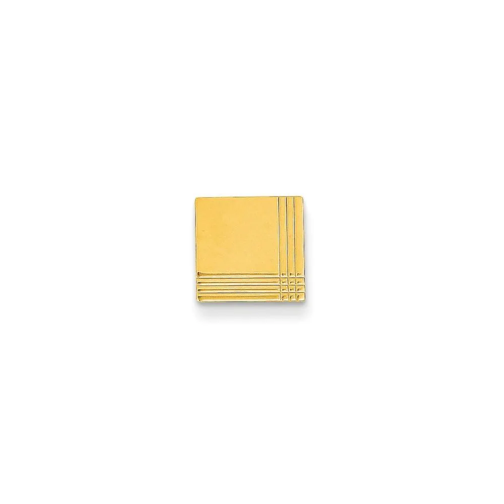 14k Yellow Gold Solid Square Design Tie Tac