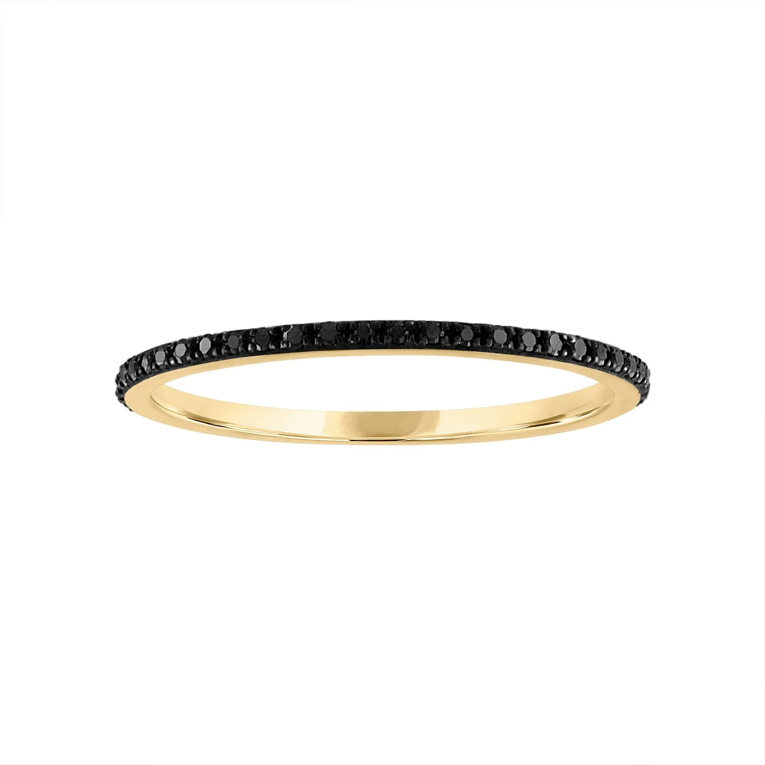 14KT GOLD BLACK DIAMOND RING GUARD
