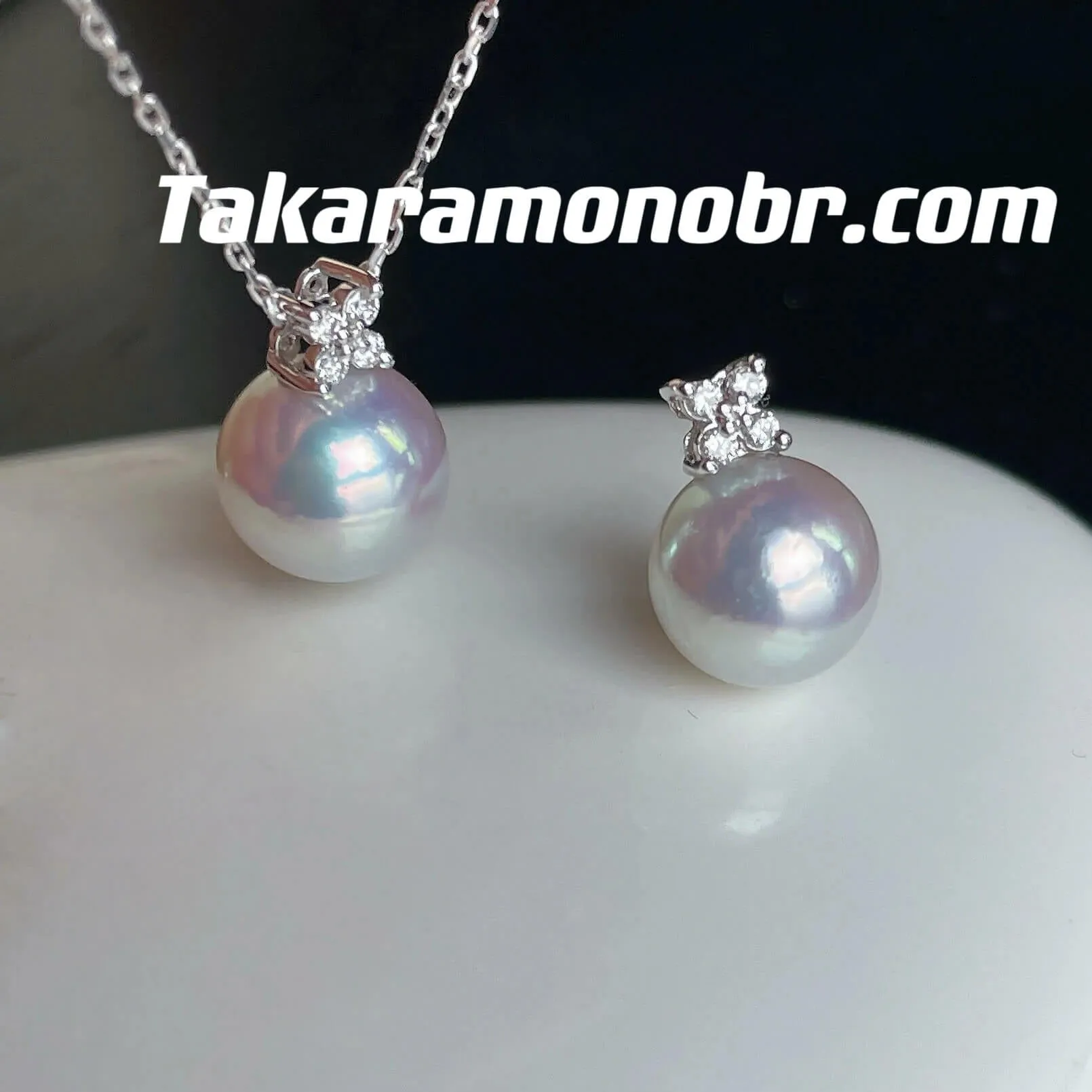 9.0-9.5 mm Cultured Saltwater Silver Gray Akoya Pearl Marquise Flower Earrings