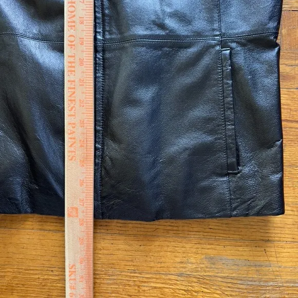 90's Worthington Leather Jacket Black Zip Front Collared Classic Coat Large
