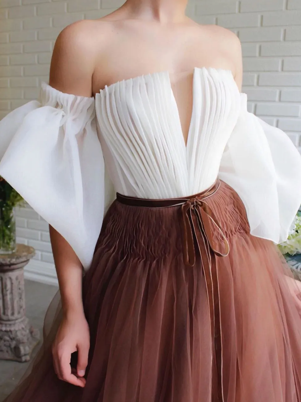 A-Line Tulle Long Prom Dresses, Tulle Formal Graduation Dresses