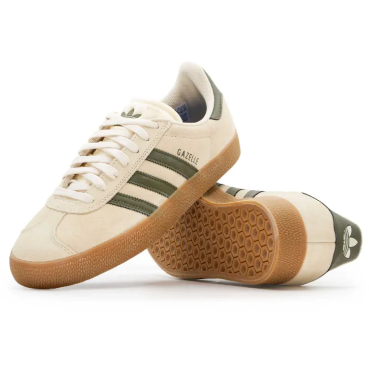 Adidas Skateboarding Gazelle ADV Ecru Tint/Focus Olive/Gum Shoes
