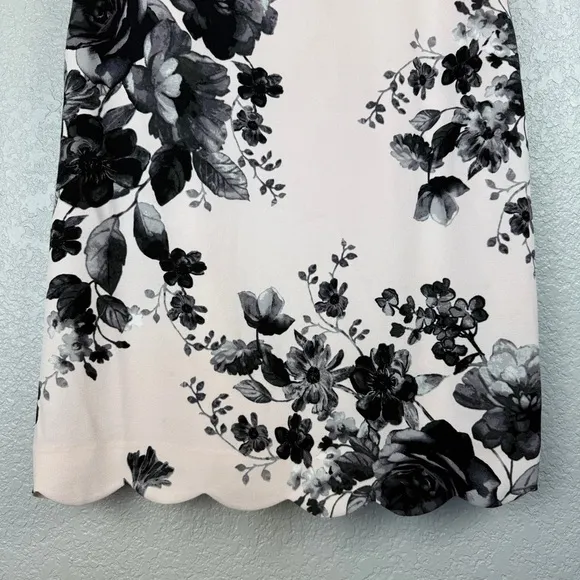 Adrianna Papell Blush Pink Sweetheart Sleeveless Dress w/ Black Floral Print 4