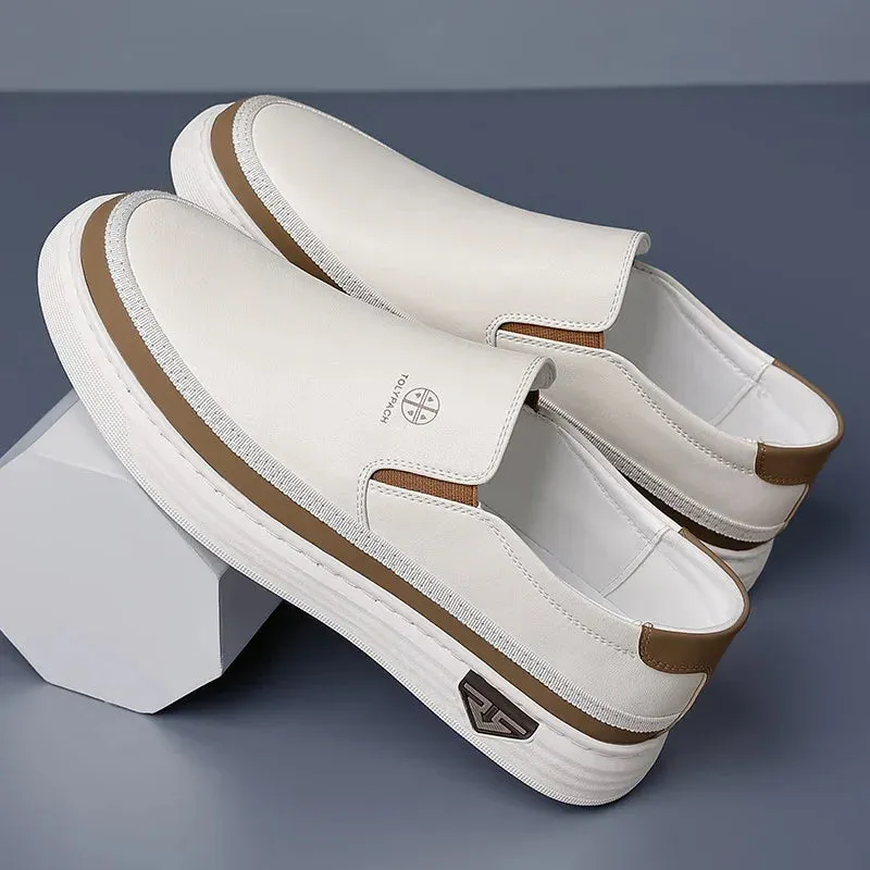 ADVBRIDGE  -  New Genuine Leather Men Handmade Casual Shoes Luxury Brand  Mens Loafers Moccasins Breathable Slip on Male Driving Shoes