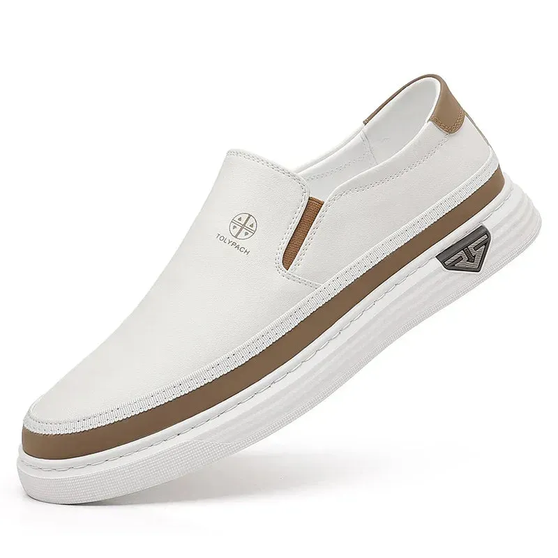 ADVBRIDGE  -  New Genuine Leather Men Handmade Casual Shoes Luxury Brand  Mens Loafers Moccasins Breathable Slip on Male Driving Shoes