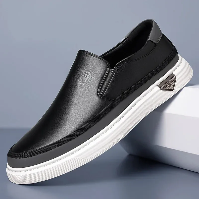 ADVBRIDGE  -  New Genuine Leather Men Handmade Casual Shoes Luxury Brand  Mens Loafers Moccasins Breathable Slip on Male Driving Shoes