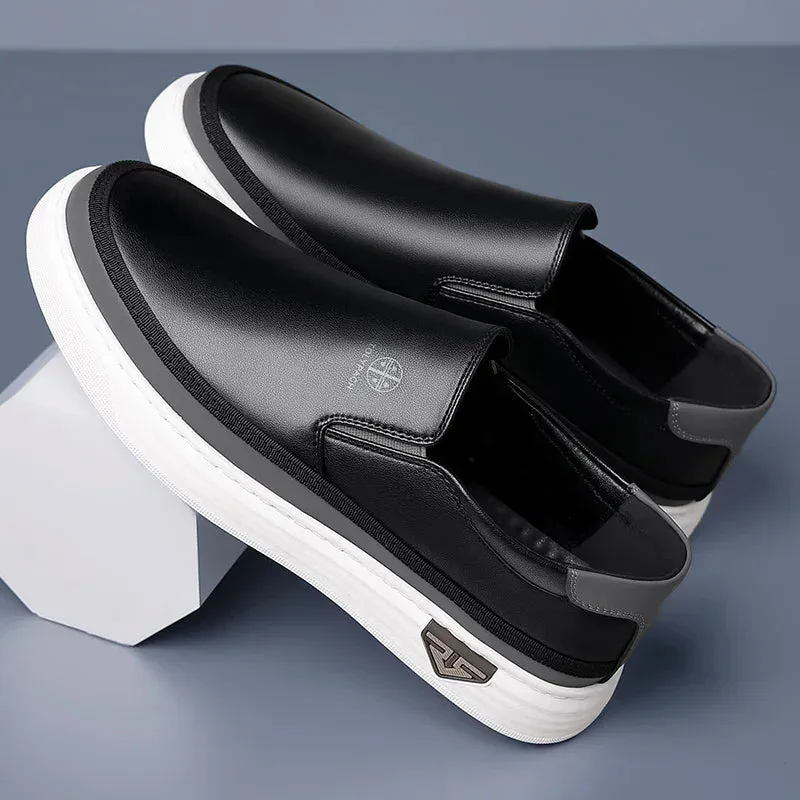 ADVBRIDGE  -  New Genuine Leather Men Handmade Casual Shoes Luxury Brand  Mens Loafers Moccasins Breathable Slip on Male Driving Shoes