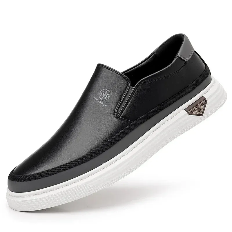 ADVBRIDGE  -  New Genuine Leather Men Handmade Casual Shoes Luxury Brand  Mens Loafers Moccasins Breathable Slip on Male Driving Shoes