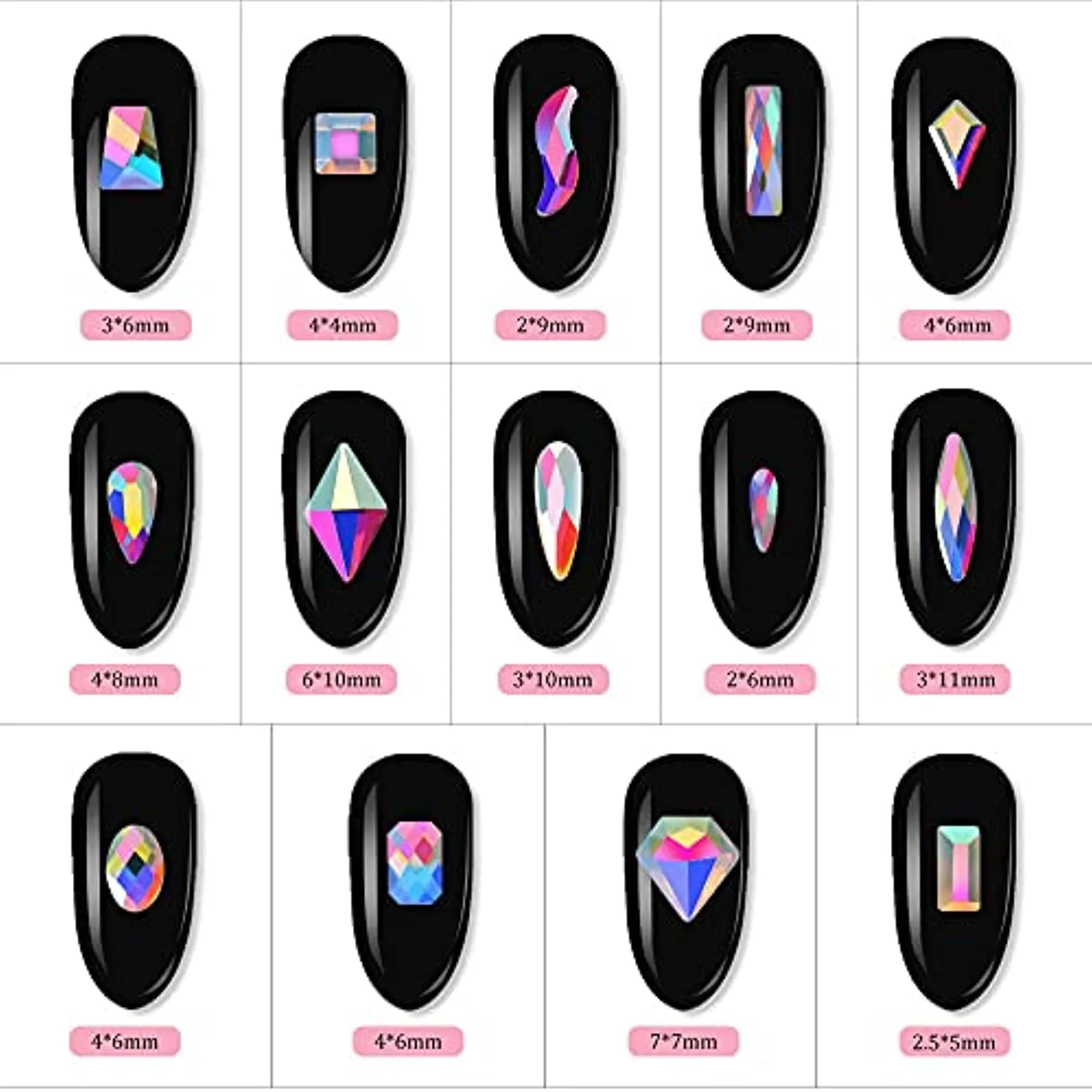 Aimmark Nail Rhinestones Kit, Multi-Shaped Glass Gems for Nails 3,920 Pcs, Crystal AB Nail Jewels, Flatback Rhinestones with Dual-ended Rhinestone Picker, Tweezers for Nail Decoration, DIY Crafts