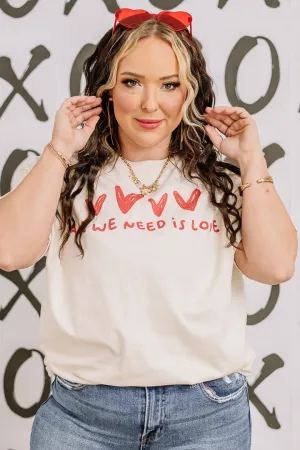 All We Need Is Love Oversized Graphic Tee