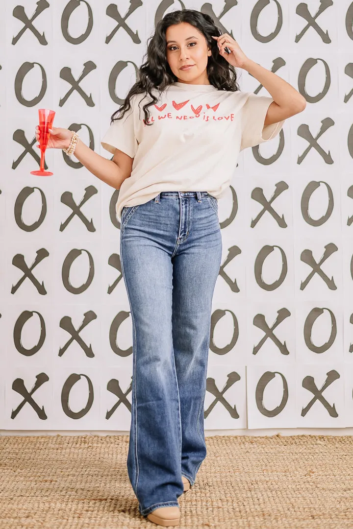 All We Need Is Love Oversized Graphic Tee