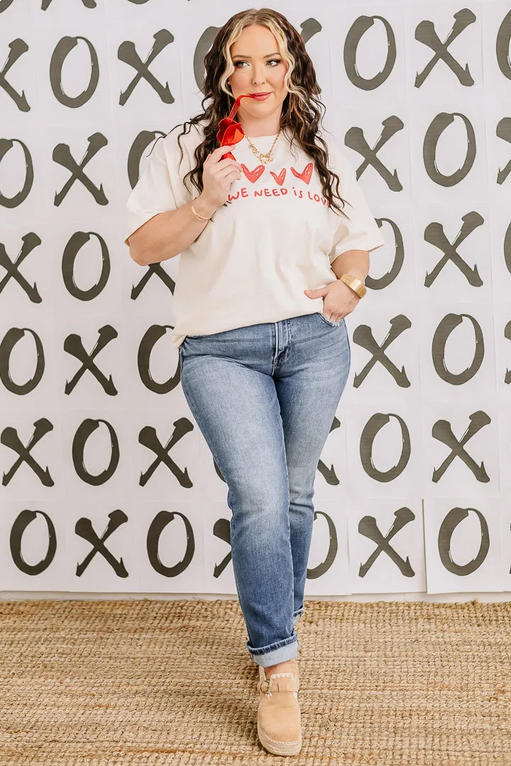 All We Need Is Love Oversized Graphic Tee