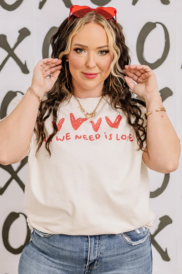 All We Need Is Love Oversized Graphic Tee