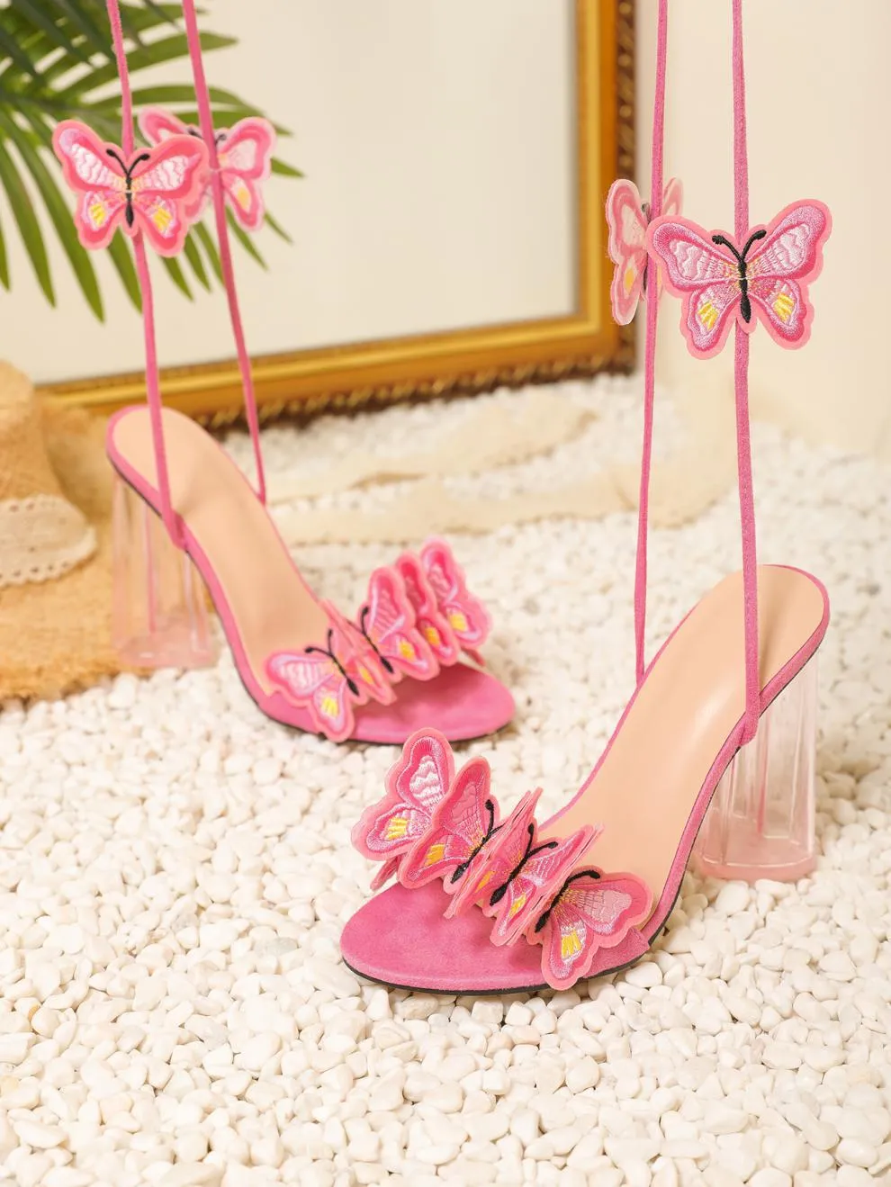 Ankle Strap Handmade Butterfly Prom Shoes