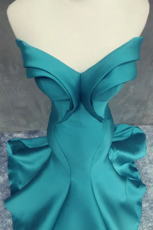 Anneprom Mermaid Off Shoulder Backless Prom/Evening Dress With Ruffles APP0114