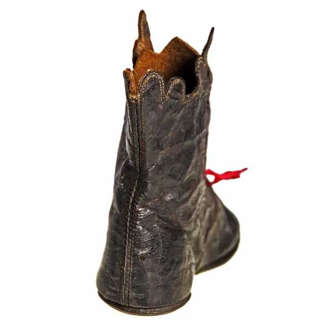 Antique Leather Baby Boot or Dolls Boot ( single) 1840s Hand Made