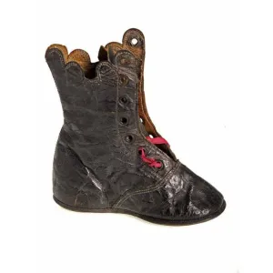 Antique Leather Baby Boot or Dolls Boot ( single) 1840s Hand Made