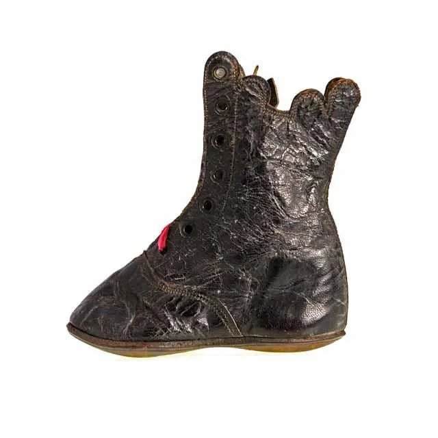 Antique Leather Baby Boot or Dolls Boot ( single) 1840s Hand Made