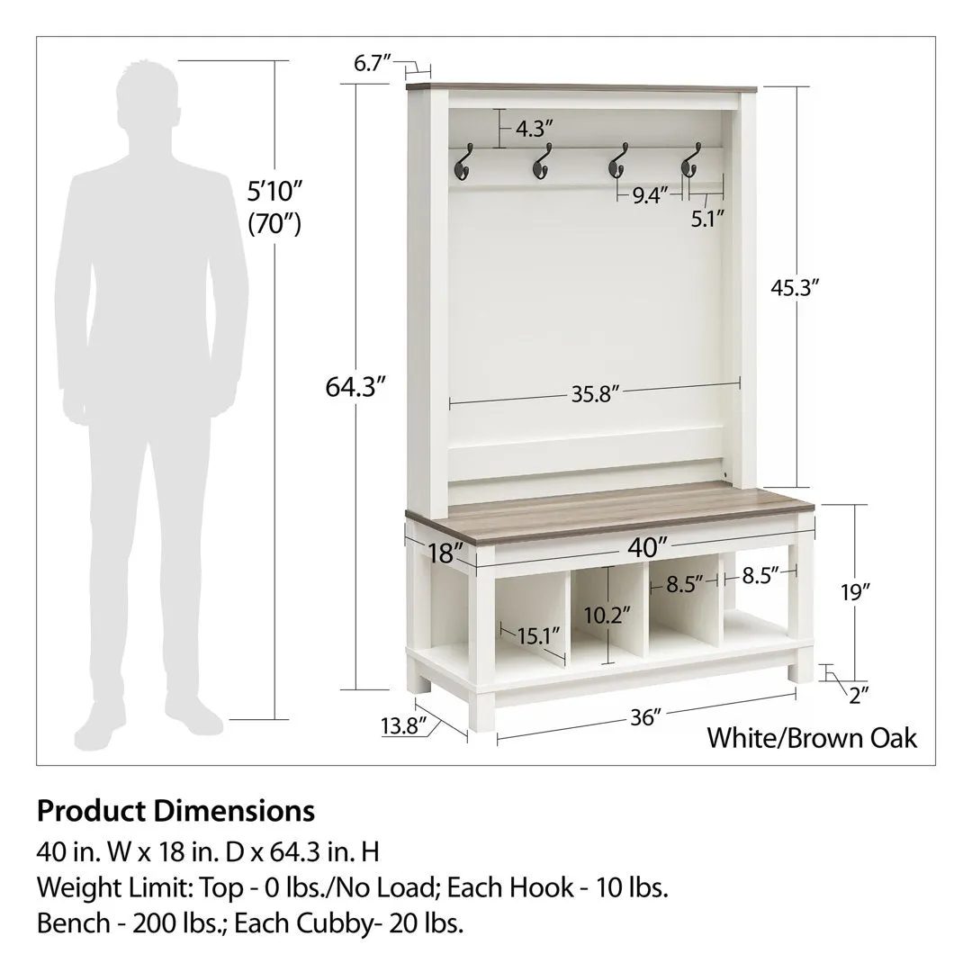 Aremi Hall Tree 40'' Wide with Bench Lark Manor™