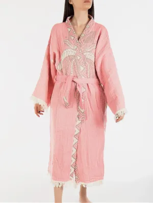 Aria Handmade Cotton Kimono | Pink Elephant