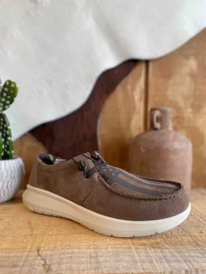 ARIAT HILO BROWN BOMBER SUEDE|AMERICAN FLAG PRINT