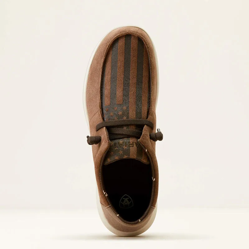 ARIAT HILO BROWN BOMBER SUEDE|AMERICAN FLAG PRINT