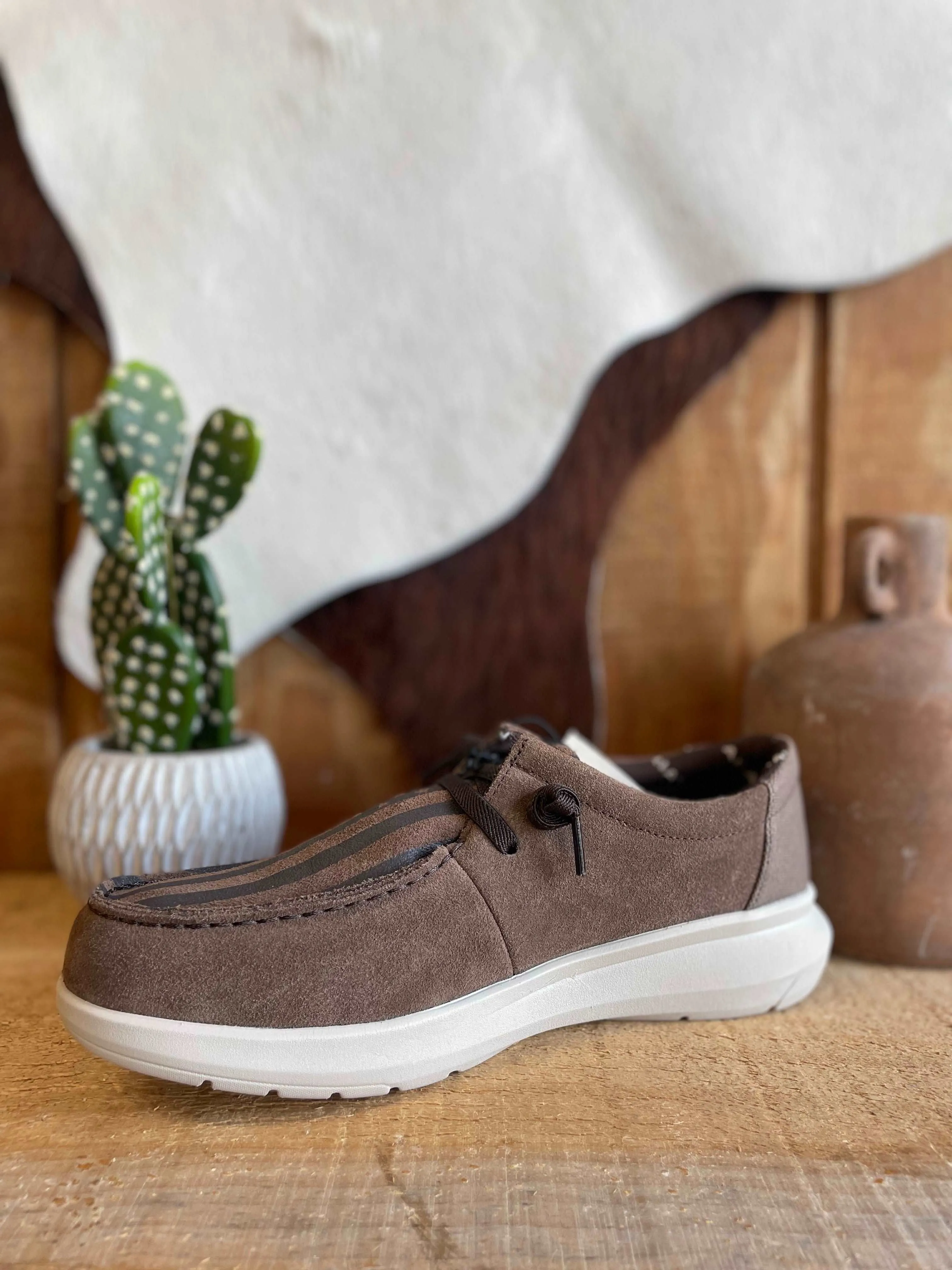 ARIAT HILO BROWN BOMBER SUEDE|AMERICAN FLAG PRINT