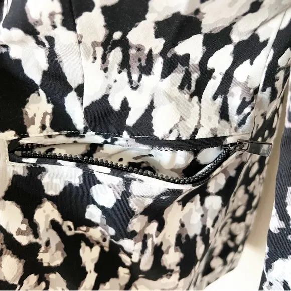 Badgley Mischka Studio Sylvie Stucco Print Notch Collar Stretch Blazer 6 NWT