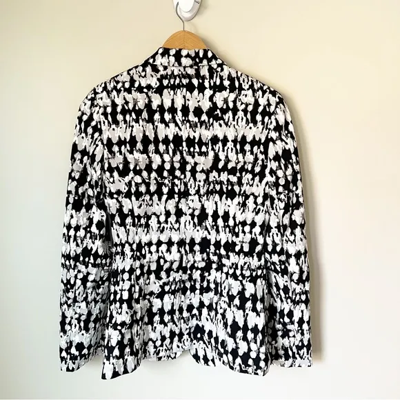 Badgley Mischka Studio Sylvie Stucco Print Notch Collar Stretch Blazer 6 NWT