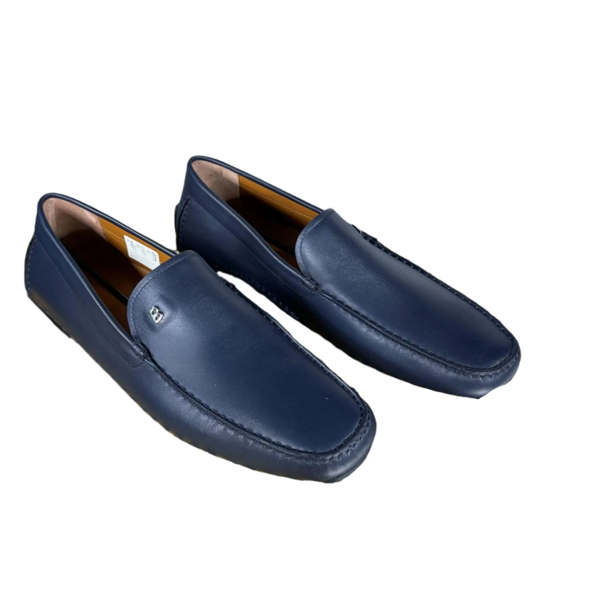Bally Mens Wander Navy Blue Leather Drivers