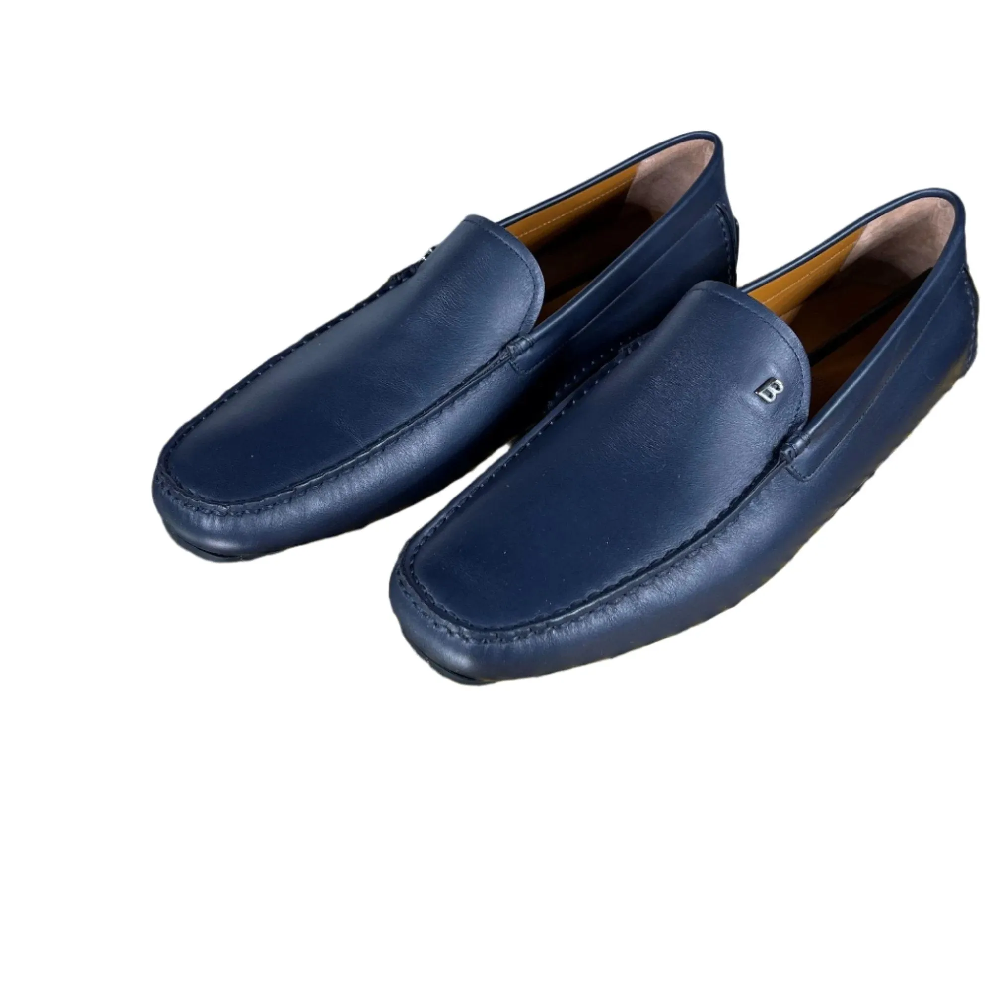 Bally Mens Wander Navy Blue Leather Drivers