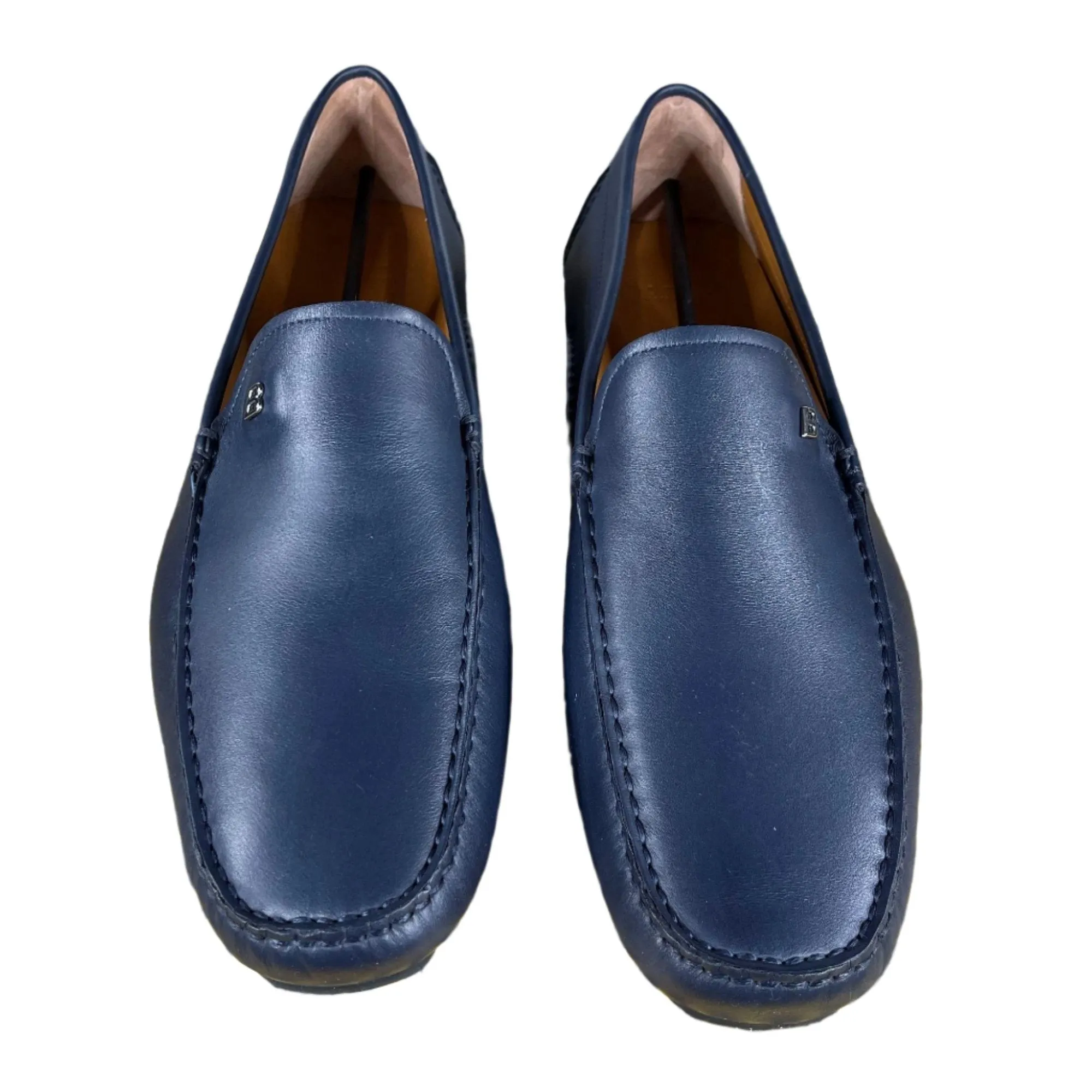 Bally Mens Wander Navy Blue Leather Drivers