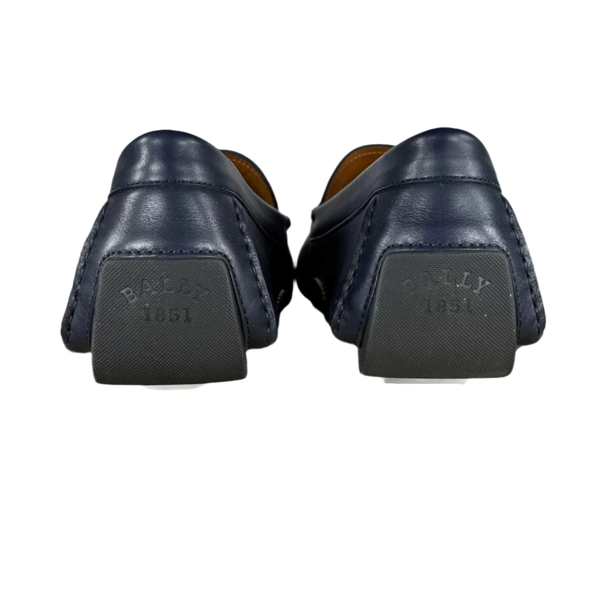 Bally Mens Wander Navy Blue Leather Drivers