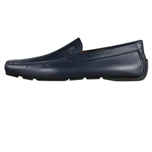 Bally Mens Wander Navy Blue Leather Drivers