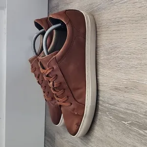 Banana Republic Mens Nicklas Leather Casual Sneaker Cognac Brown Size 10M