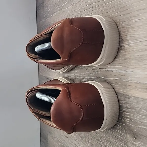 Banana Republic Mens Nicklas Leather Casual Sneaker Cognac Brown Size 10M