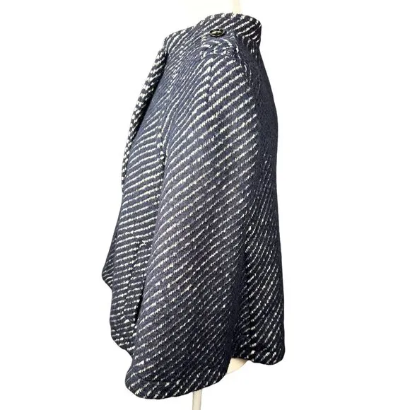 Banana Republic Womens Cape Jacket Small Blue Wool Mohair Alpaca Old Money Crop