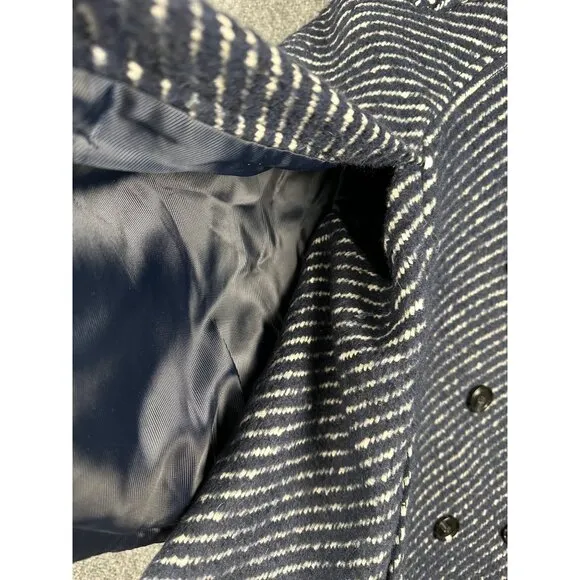 Banana Republic Womens Cape Jacket Small Blue Wool Mohair Alpaca Old Money Crop
