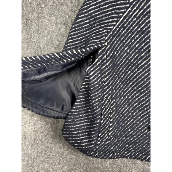 Banana Republic Womens Cape Jacket Small Blue Wool Mohair Alpaca Old Money Crop
