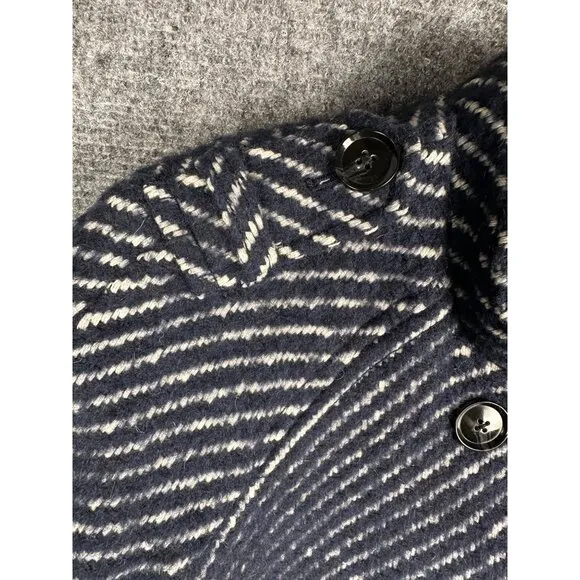 Banana Republic Womens Cape Jacket Small Blue Wool Mohair Alpaca Old Money Crop