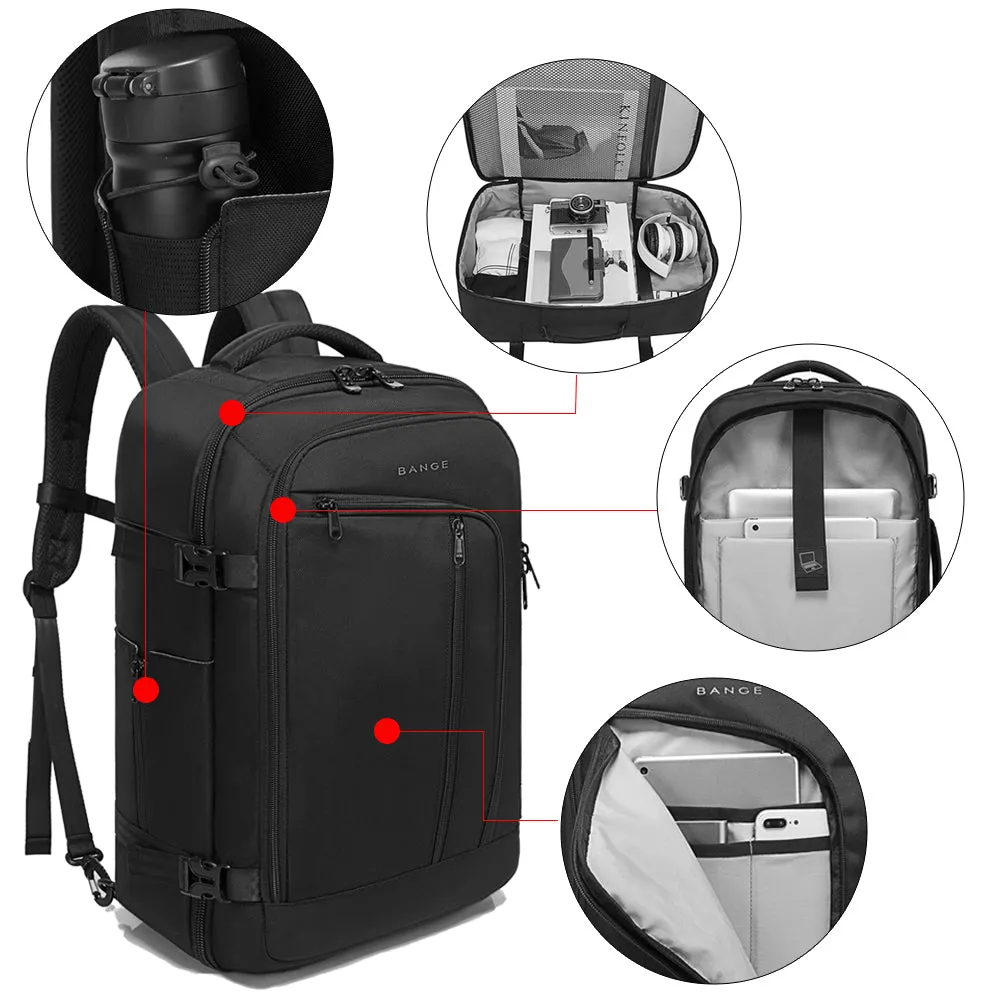 BANGE Travel Overnight Backpack,40-Liter FAA Flight Approved Weekender Bag
