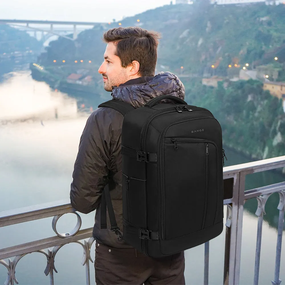 BANGE Travel Overnight Backpack,40-Liter FAA Flight Approved Weekender Bag(Backpack With 3 Cubes)