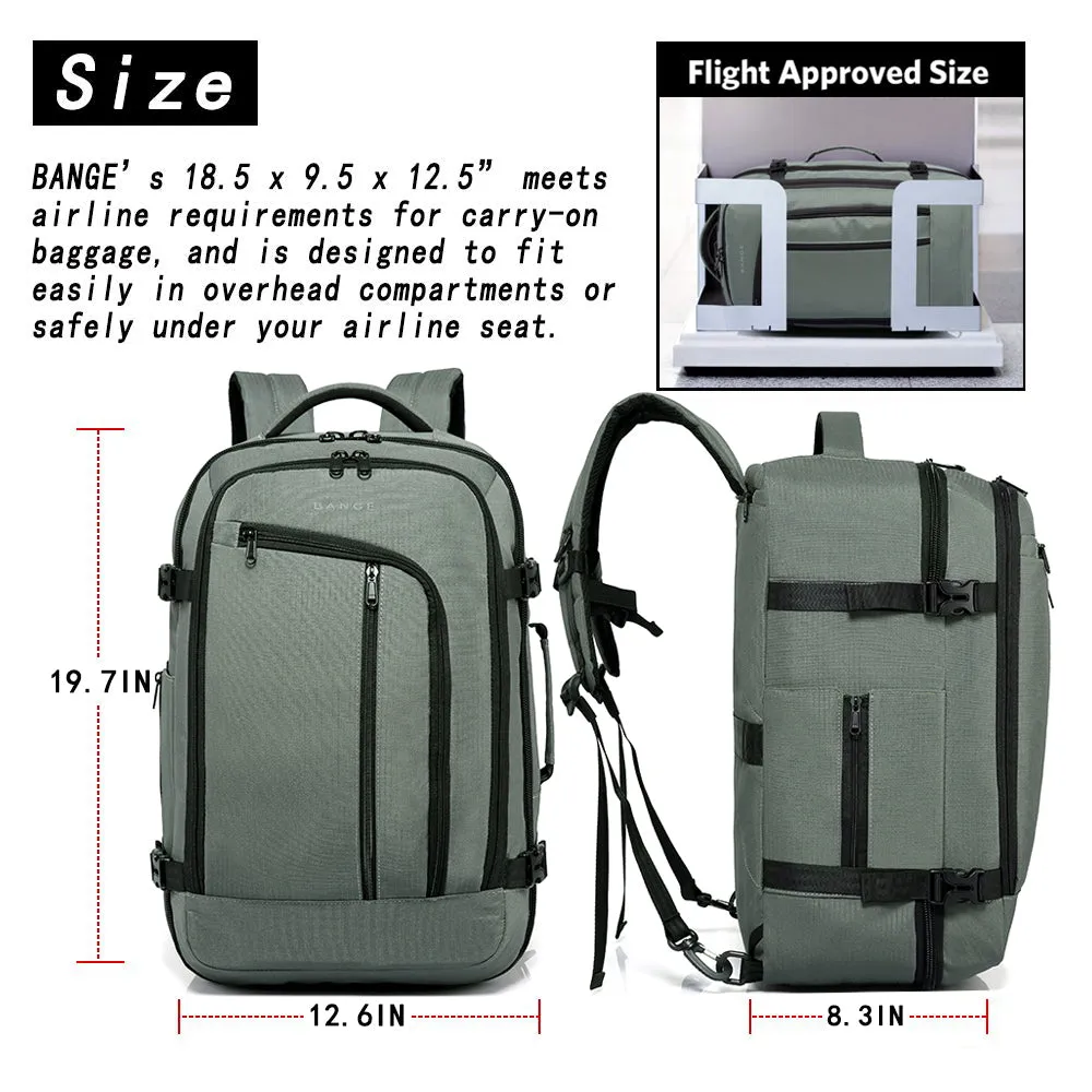 BANGE Travel Overnight Backpack,40-Liter FAA Flight Approved Weekender Bag(Backpack With 3 Cubes)