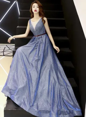 Beautiful Navy Blue Round Neckline Charming Wedding Party Dress, Lovely Formal Dress