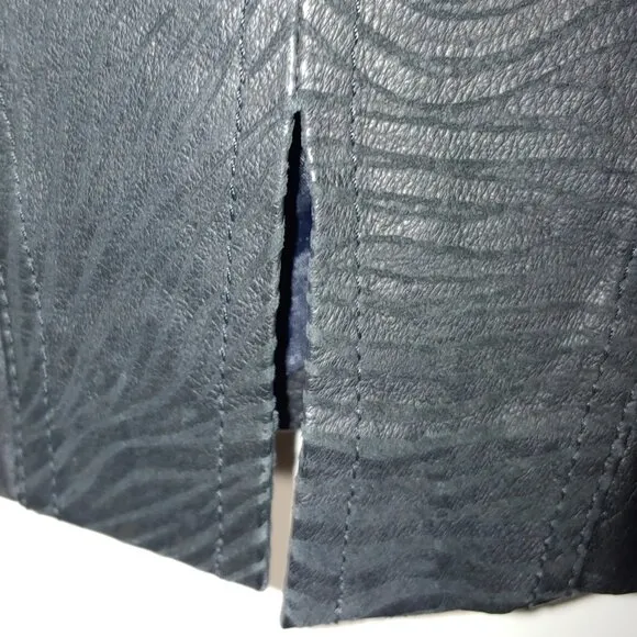 Bermans 100% Leather Mini Pencil Skirt Size 8 Black