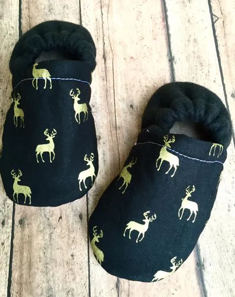 Black & Gold Buck Moccasins