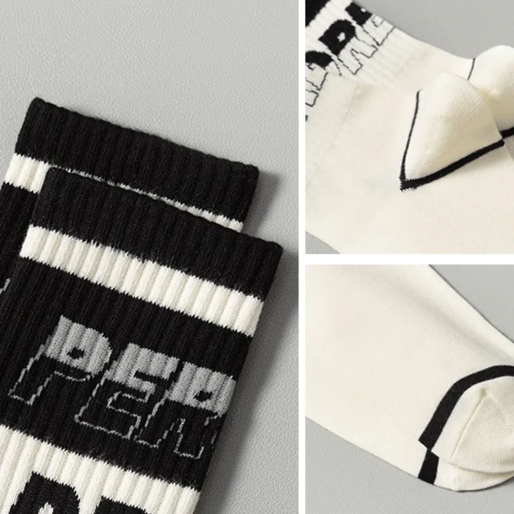 Black and White Breathable Socks