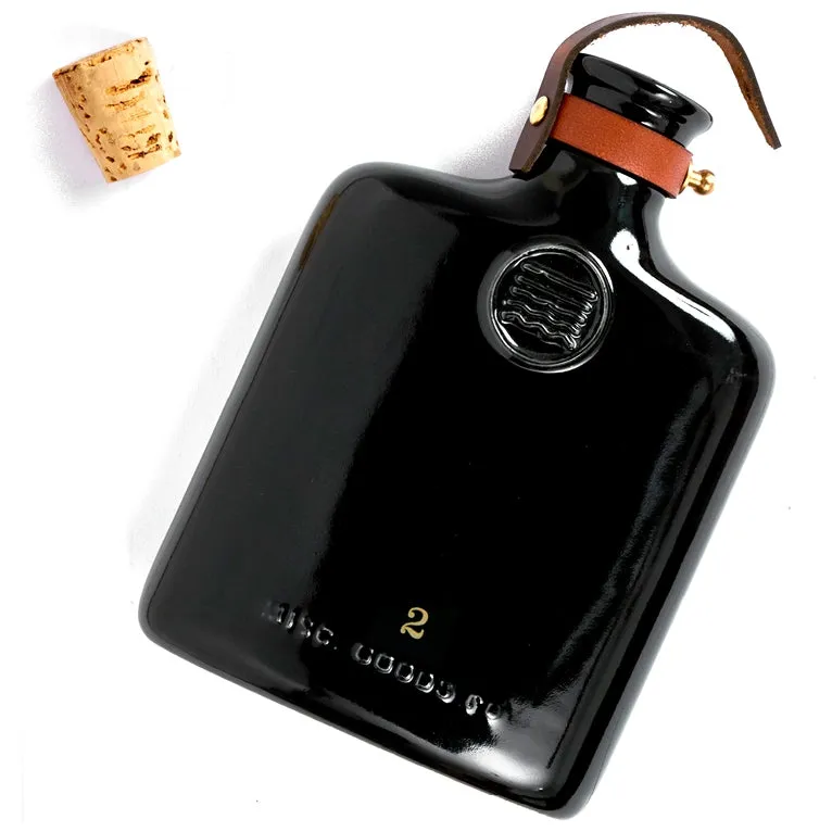 Black Ceramic Flask