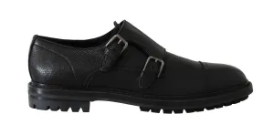 Black Leather Monkstrap Formal Shoes
